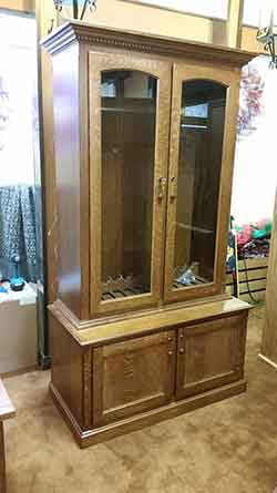 Angle Display of Gun Cabinet showing panel sides