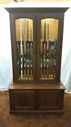 Custom Gun Cabinet for Twelve Rifles and Shotgun