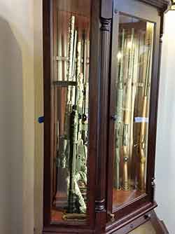 Laminated Glass Corner Gun Cabinet Front and Sides