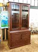 Cherry Gun Cabinet with Pull Out Cleaning Shelf