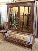 Custom Long Gun Cabinet with Lower Pistol Display