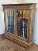 Long Gun Cabinet with Low Base and Two Storage Drawers