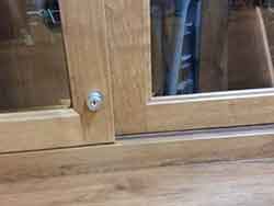 Laminated Glass Gun Door with Push Button Cylinder Lock