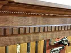 Gun Cabinet Crown Molding with Dentil and Rope Accents