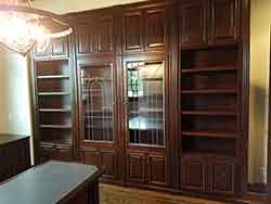 Bookcases with Adjustable Shelves and Leaded Glass Doors