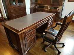 Custom Cherry Office Desk and Leather Desk Chair