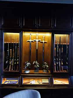 Rifles, Shotguns, and Sword Cherry Display Cabinet