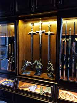 Sword Display Cabinet in Cherry Wood