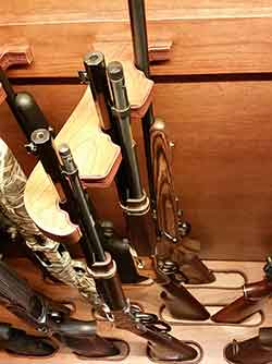 Top View of Staggered Long Gun Display Cabinet