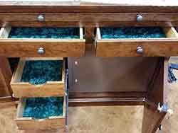 Full Extension Gun Cabinet Drawers with Felt Lining.