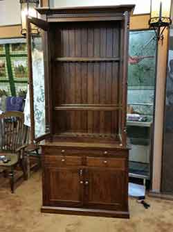 Custom Rustic Cherry Gun Cabinet with Shiplap Back