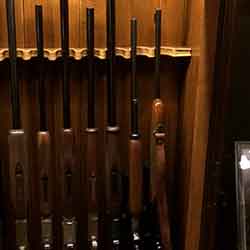 Gun Cabinet Interior with Premium Leather Butt and Barrel Rests