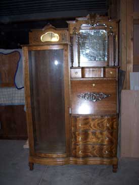 Burl Curio and Secretary Desk