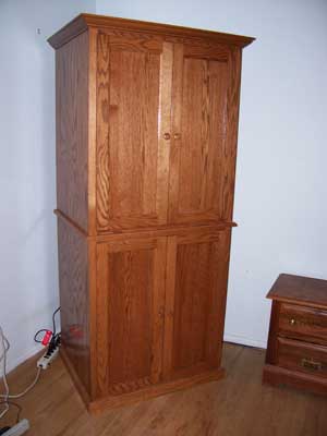 Custom Amish Made Cherry Entertainment Center Armoire