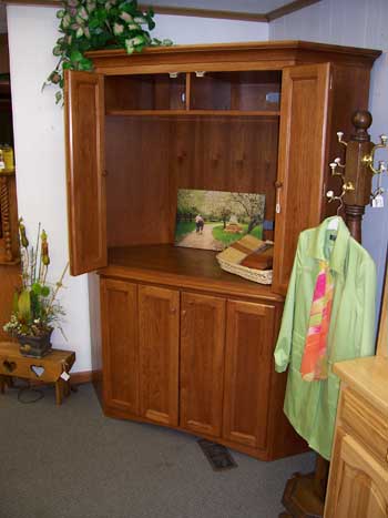 Custom Amish Made Hickory Corner Entertainment Center