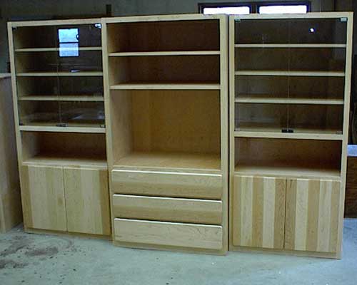 Custom Amish Made Natural Hickory Entertainment Center