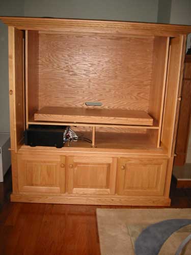 Custom Amish Made oak Corner Entertainment center