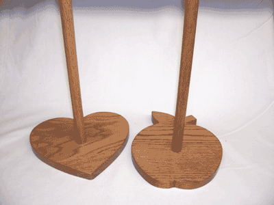 Locally Amish Custom Crafted Heart and Apple Paper Towel Holders