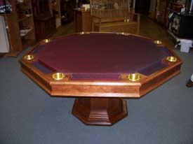 Locally Amish Custom Made Poker Table with Solid Cherry Dining Top taken off