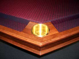 Locally Amish Custom Made Poker Table weith Solid Brass Cup Holders