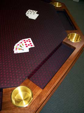 Locally Amish Custom Made Poker Table with Water Resistant Suited Cloth Chip Trays