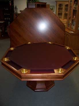 Locally Amish Custom Made Poker Table Made by local Amish Craftsmen