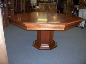 Locally Amish Custom Made Poker Table with Platform Pedestal and Solid Cherry Dining Table Top