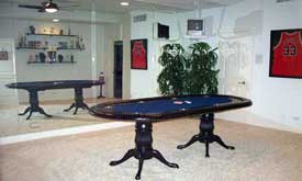 Poker Table with Double Fluted Pedestal