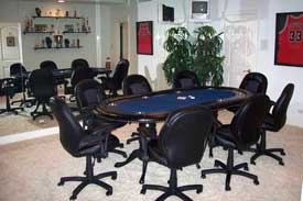 Black Painted Maple Texas Hold Em Poker Table with Chairs