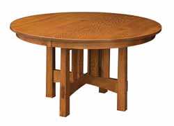 Round dining table with 4 legs - Amish made