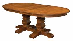 Bradbury double pedestal oval Amish made table