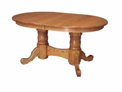 Traditional plain foot Amish made oval dining table