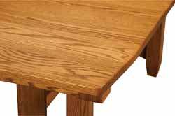 Amish made Kensington table top shown in oak