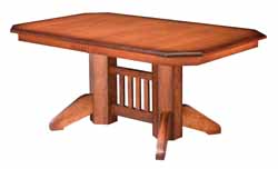 Mission double pedestal dining table