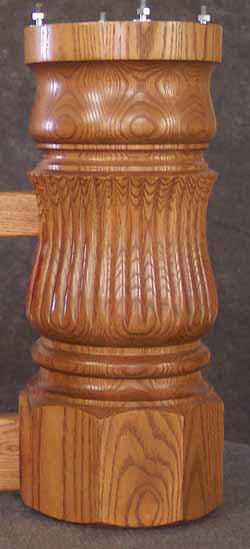 fluted dining table pedestal detail