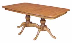 Square round corners queen anne foot dining table