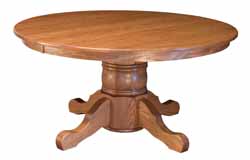 Traditional Amish made single pediestal dining table