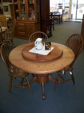 Oak Kitchen Table with Fluted pedestal