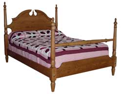 Solid Oak Amish Made Crown Bed