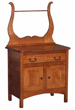 Quarter Sawn White Oak Granny Mission Commode Table