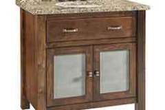 Custom Amish built 36" bath vanity with a single sink. Inside the flush inset doors is an adjustable shelf for your storage needs.