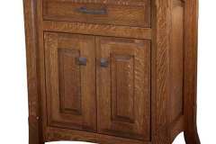 Custom Amish craftsmanship in seen here with our Homestead nightstand and its raised ends, doors, and drawer.