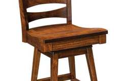 Modern appeal mixed with the classic Amish ladder back dinning chair gives you the look of this gorgeous Armanda swivel stool. Built with solid hardwood this stool will give you generations of use.