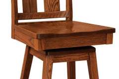 Enjoy the natural beauty and look of the solid hardwood in the Aspen swivel stool. The Amish crafted stool
has a seat that can be replaced with an upholster seat in our premium fabric or leather.
