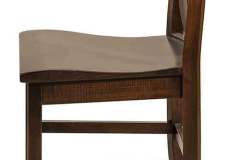 Side view of the Baldwin stationary stool. See how the back rolls out for added lumbar support and how the seat dips at the rear this also takes pressure off the lower back.
