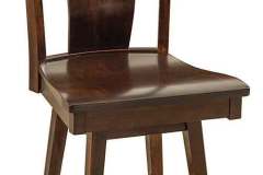 The Amish custom made Baldwin stool has a nice round out back that gives wonderful lumbar support. The swivel on the stool allows easy setting.