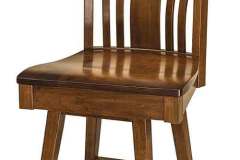 The Art and Craft influence can be seen in the Amish crafted Bennett Swivel Stool. The unique designed back that also offers lumbar support.