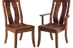 The "profile" style seat of the Amish made Bridgeport chair makes this a very comfortable chair to use at your table no matter what wood species you might choose. Many different styles of table can be paired with it as well.