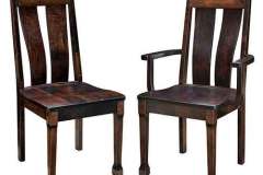 Here is our Amish made Plain CE chair. The lumbar support in the back make this a very comfortable chair for setting and dining.