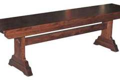 J. Edgar didn't make this bench. It is custom Amish designed to go with the same style table. Is is shown here in Brown Maple wood with a dark stain.